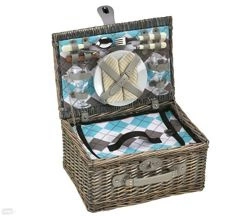 Cilio - wiklinowy kosz piknikowy Stresa z wyposażeniem 2 osoby