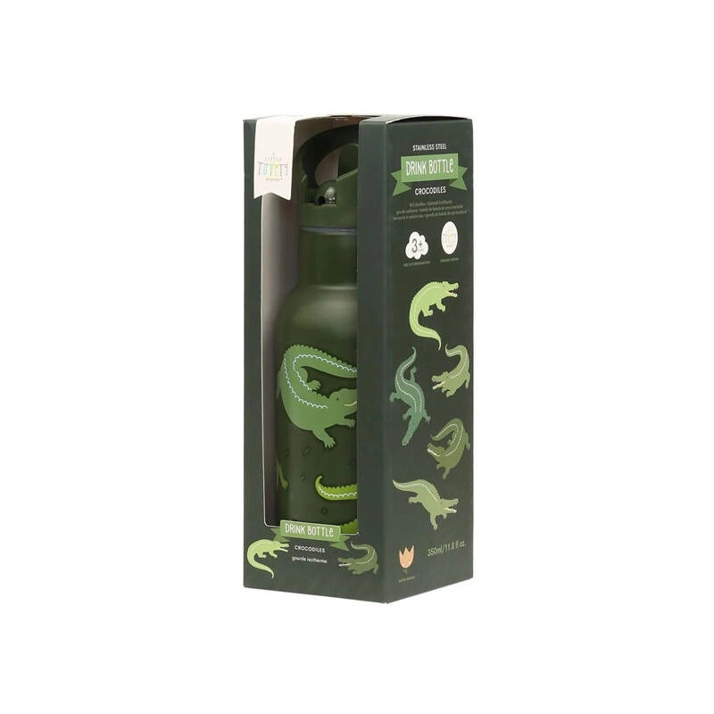 A Little Lovely Company - Kubek ze słomką dla dzieci CROCODILES 350 ml