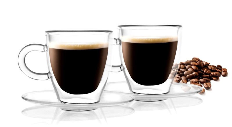 Vialli Design - Zestaw 2 filiżanek do espresso z podwójną ścianką Amo 50 ml