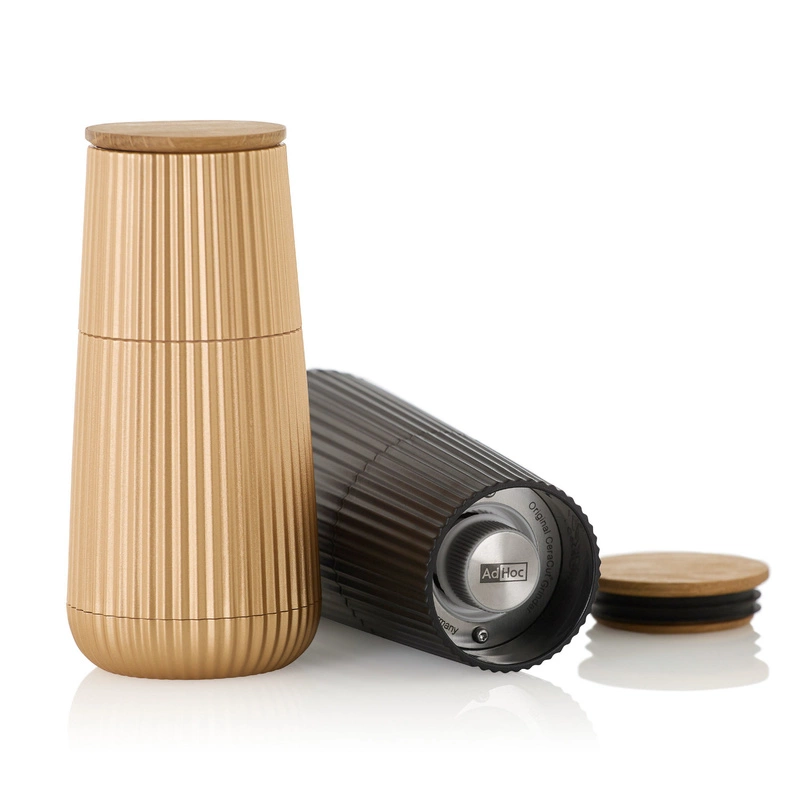 AdHoc - Zestaw młynków dp przypraw Scape czarny/złoty