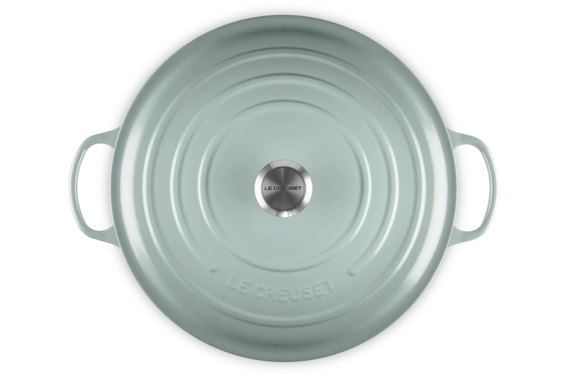 Le Creuset brytfanna żeliwna emaliowana Signature okrągła 34 cm 12 l sea salt