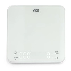 ADE - waga kuchenna ładowana przez USB, do 5 kg, 16 x 16 cm, biała Nuria