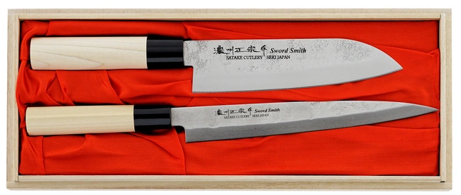 Satake - Nashiji Natural Zestaw 2 noży Santoku+Sashimi