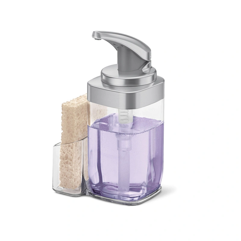 simplehuman - Dozownik do mydła z pojemnikiem na gąbkę, 650 ml