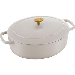 Ballarini - garnek żeliwny owalny 6.5 ltr, kość słoniowa Bellamonte