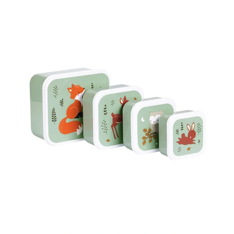 A Little Lovely Company - Lunchboxy dla dzieci FOREST FRIENDS SAGE