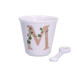 La Porcellana Bianca - filiżanka z łyżeczką 75 ml, Wzór M Unico