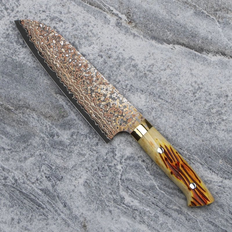 Takeshi Saji - OBB Black VG-10 Color Nóż Santoku 18 cm