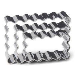 Patisse - 3-częściowy zestaw prostokątnych foremek do ciastek ze stali nierdzewnej