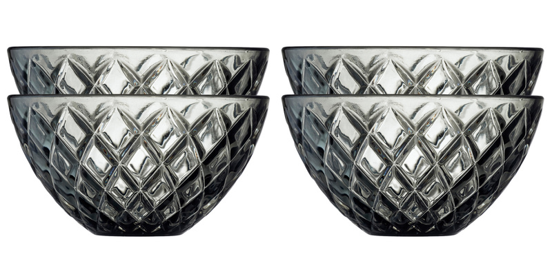 Lyngby Glas - Miska Sorrento 12 cm 4 sztuki szara