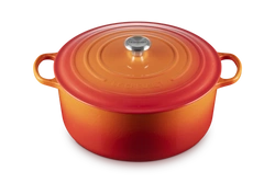 Le Creuset brytfanna żeliwna emaliowana Signature okrągła 34 cm 12 l płomienna