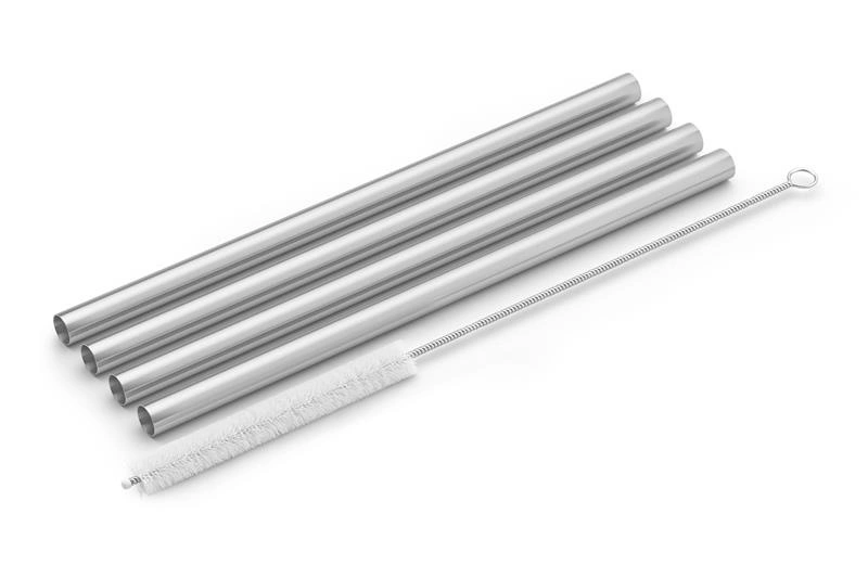 Zack - PICARA zestaw 4 szt. rurek do napojów dł. 17 cm. stal matowa