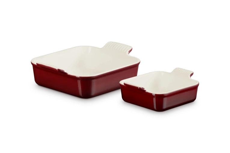 Le Creuset  - Zestaw 2 Form Kwadratowych do Zapiekania13 / 20 cm Garnet