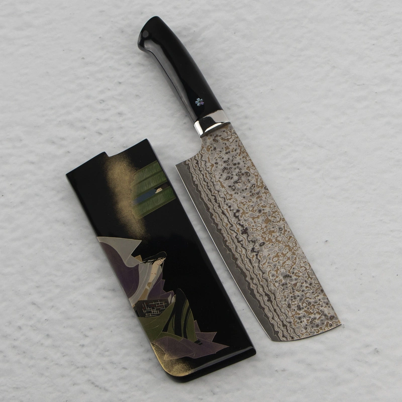 Takeshi Saji - Art Black Color VG-10 Nóż Nakiri 17cm