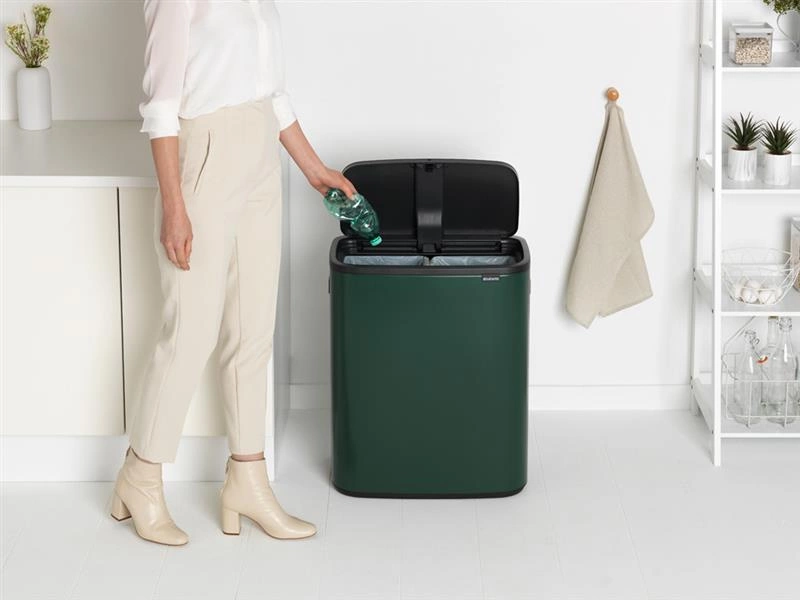 Brabantia - Kosz na śmieci Touch Bin BO 2x30L zielony Pine