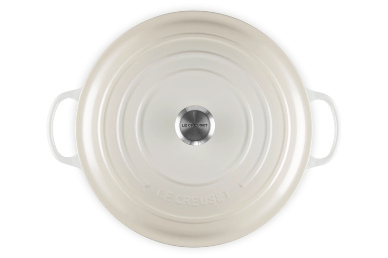 Le Creuset brytfanna żeliwna emaliowana Signature okrągła 34 cm 12 l meringue