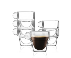 Vialli Design - Komplet 6 szklanek do espresso z podwójną ścianką 150ml Senso