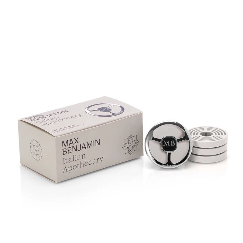 Max Benjamin - Zestaw zapachów do auta Italian Apothecary, uchwyt i 4 wkłady