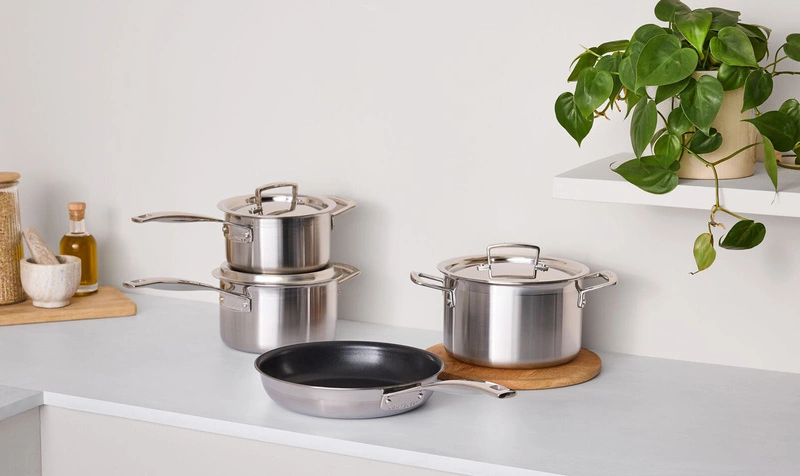 Le Creuset - komplet stalowych garnków 4 el. 3-ply