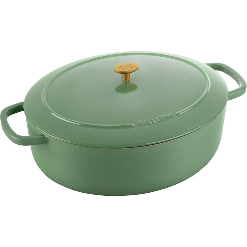 Ballarini - garnek żeliwny owalny 7.5 ltr, zielony Bellamonte