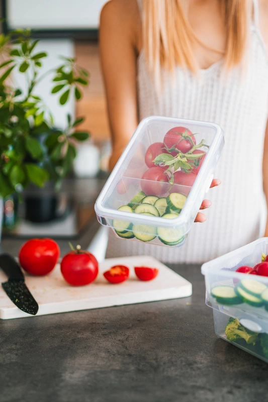 Vialli Design - Pojemnik na żywność dzielony 980ml Foodie Push&Push biały 2