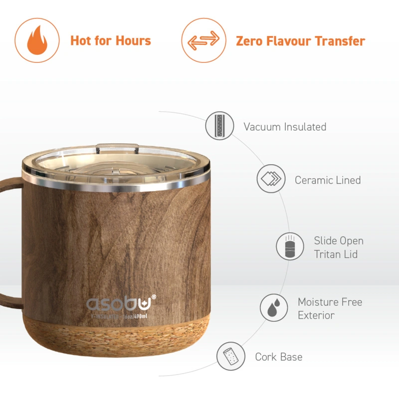 Asobu - Kubek termiczny INFINITE MUG WOOD, 470ml