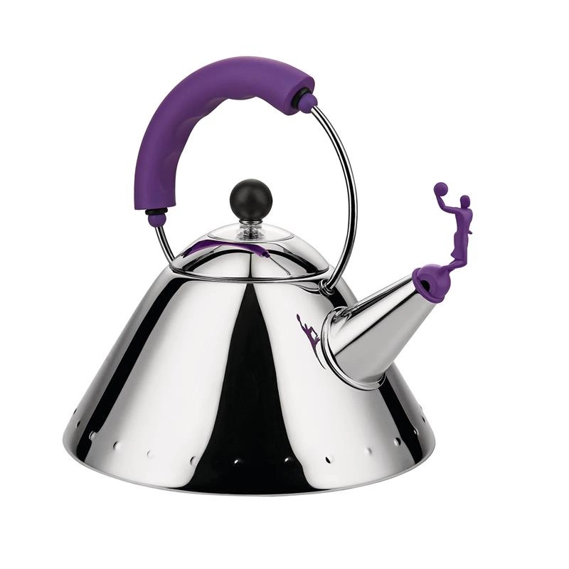 Alessi - czajnik z gwizdkiem, koszykarz, fioletowa rączka 9093