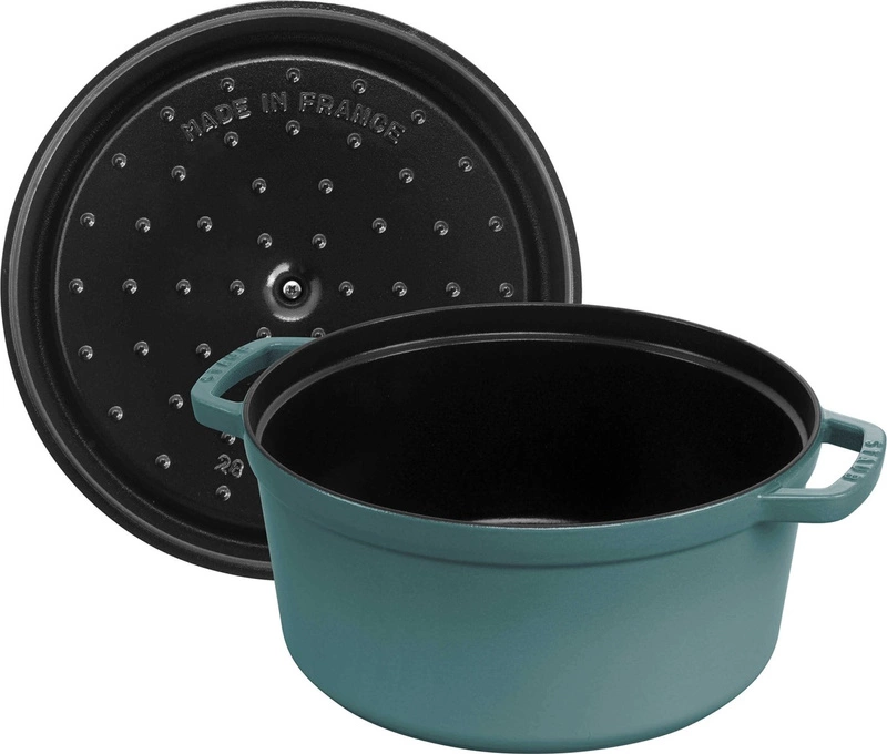 Staub - garnek żeliwny okrągły 6.7 ltr, eukaliptusowy La Cocotte