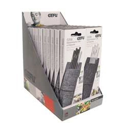 GEFU - display 20x zestaw 4 czarnych słomek 18 cm FUTURE