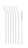 Vialli Design - Słomki szklane białe zakrzywione 23cm zestaw 6 sztuk ze szczoteczką