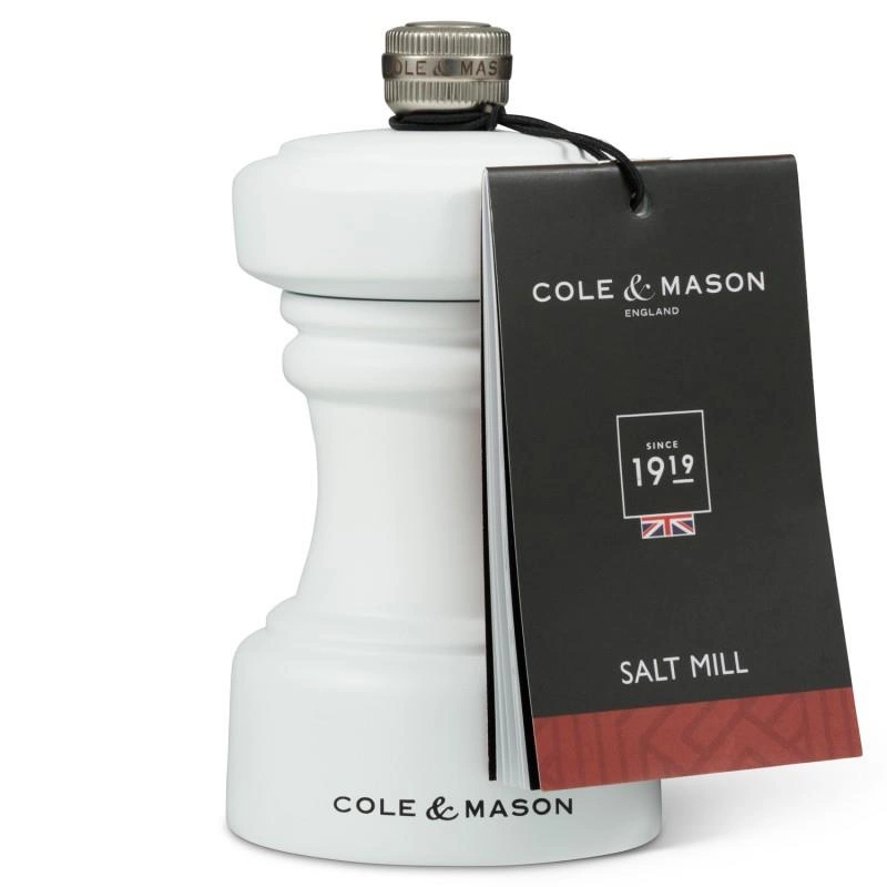 Cole & Mason - Młynek do soli Hoxton biały mat 10,4 cm