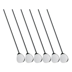 Cilio - łyżeczki koktajlowe ze słomką, 6 szt., 19,5 cm, stal nierdzewna