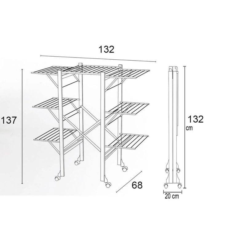 ARREDAMENTI - AQUILONE Suszarka na pranie - 132 x 67 cm, Brązowy
