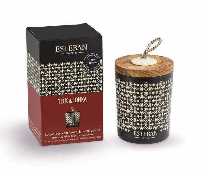 Esteban - Świeca zapachowa dekoracyjna180g Teck and Tonka