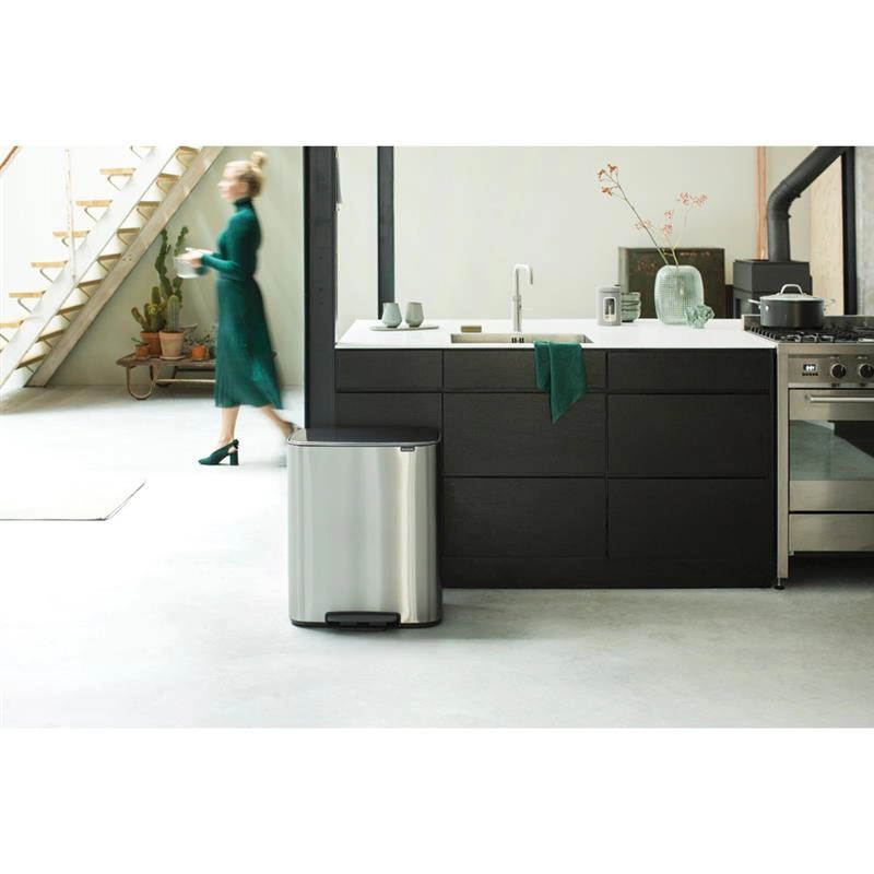 Brabantia - Kosz na śmieci pedałowy Bo 2x30L stal matowa FPP