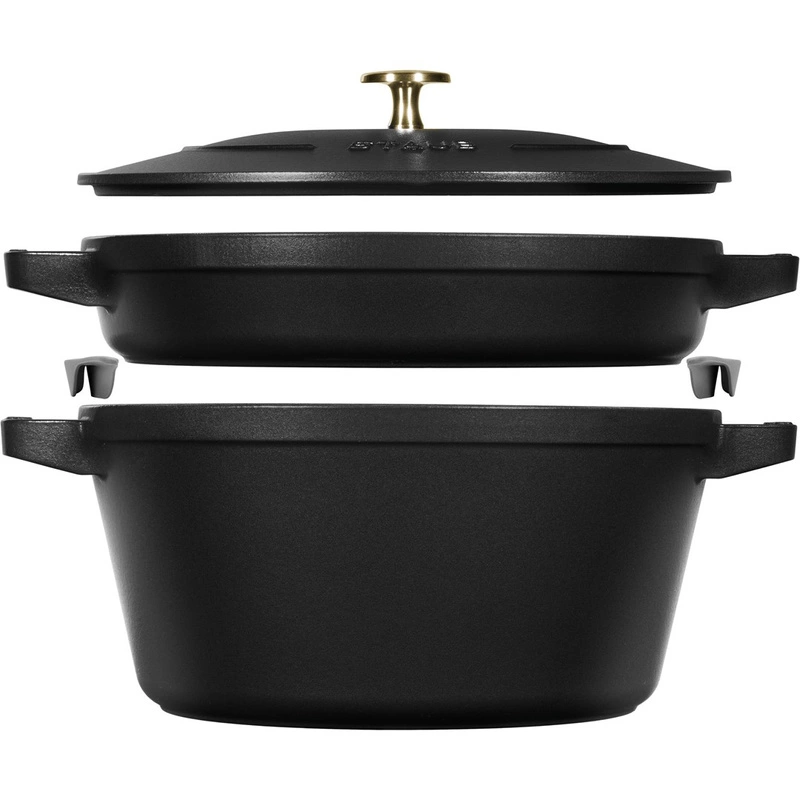 Staub - zestaw 2 naczyń + pokrywka 24 cm czarny