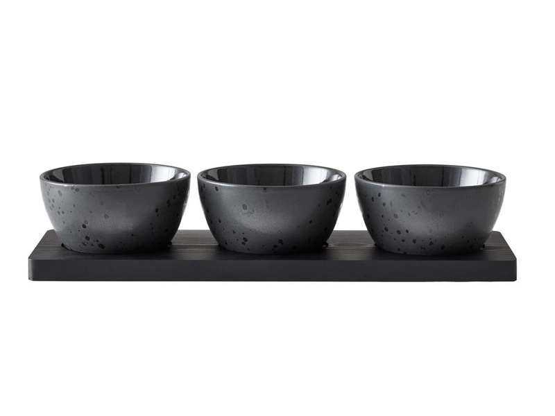 Bitz - Zestaw miseczek z podstawką 4szt. Galaxy Black