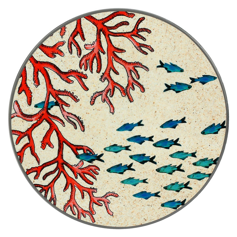 Rose&Tulipani - podstawka okrągła z melaminy 20 cm rafa koralowa Sea Life