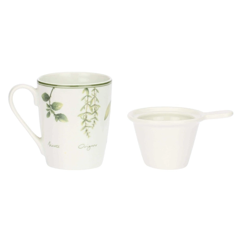 La Porcellana Bianca - Kubek z ceramicznym zaparzacze i pokrywką 350 ml
