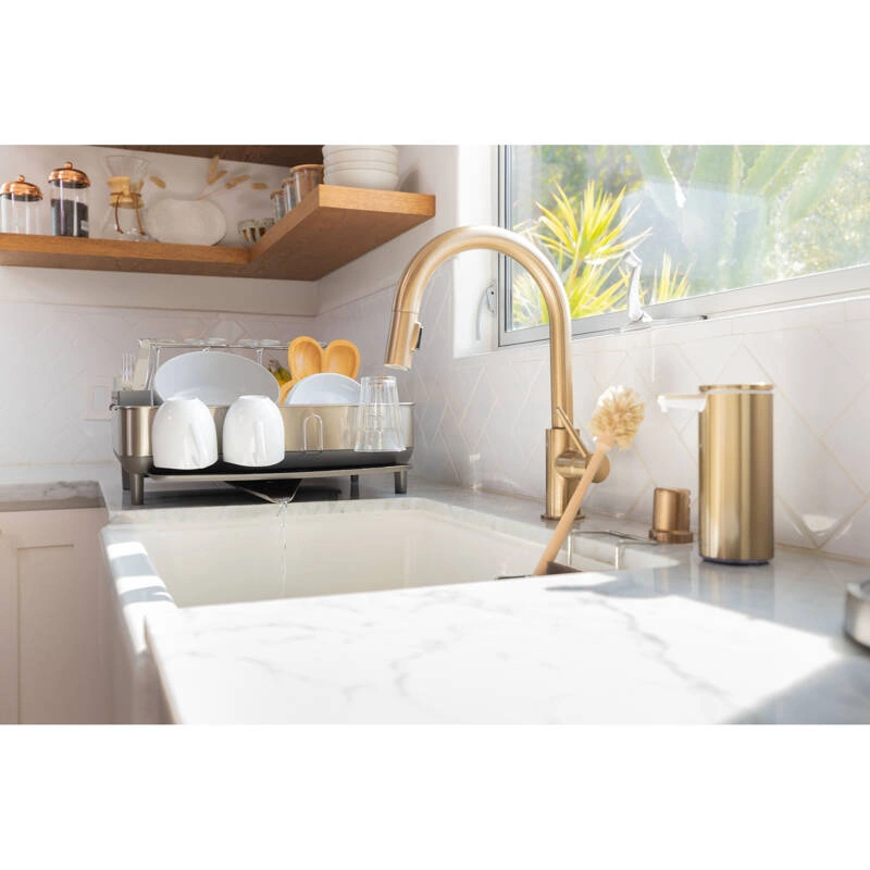 simplehuman - Ociekacz do naczyń z uchwytem - szary