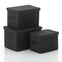 Kela - zestaw koszy, 3 szt., czarny Rimossa