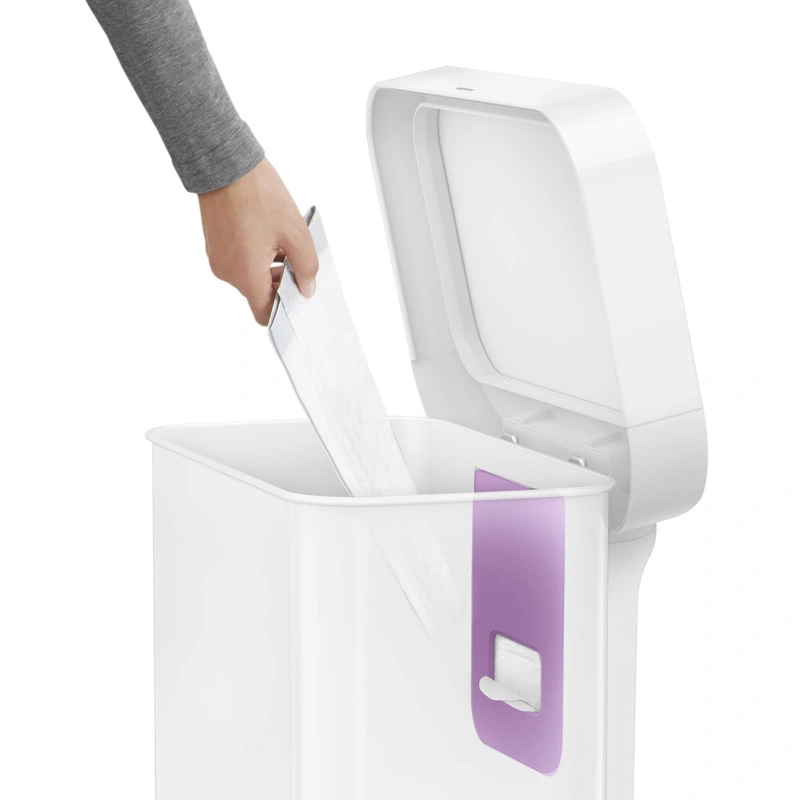 Simple Human - kosz na śmieci 55 l pedałowy Liner Pocket biały