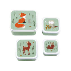 A Little Lovely Company - Lunchboxy dla dzieci FOREST FRIENDS SAGE