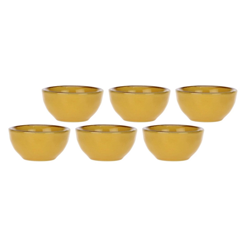 Rose&Tulipani - zestaw 6 okrągłych miseczek 7 cm Concerto Ocra