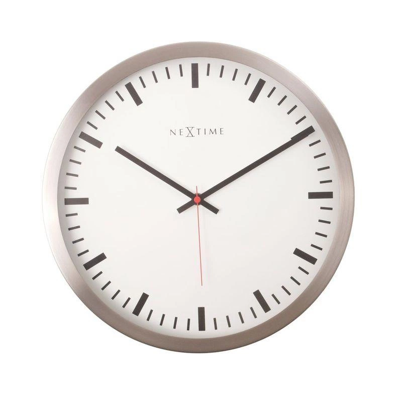 Nextime - zegar Stripe white 34 cm