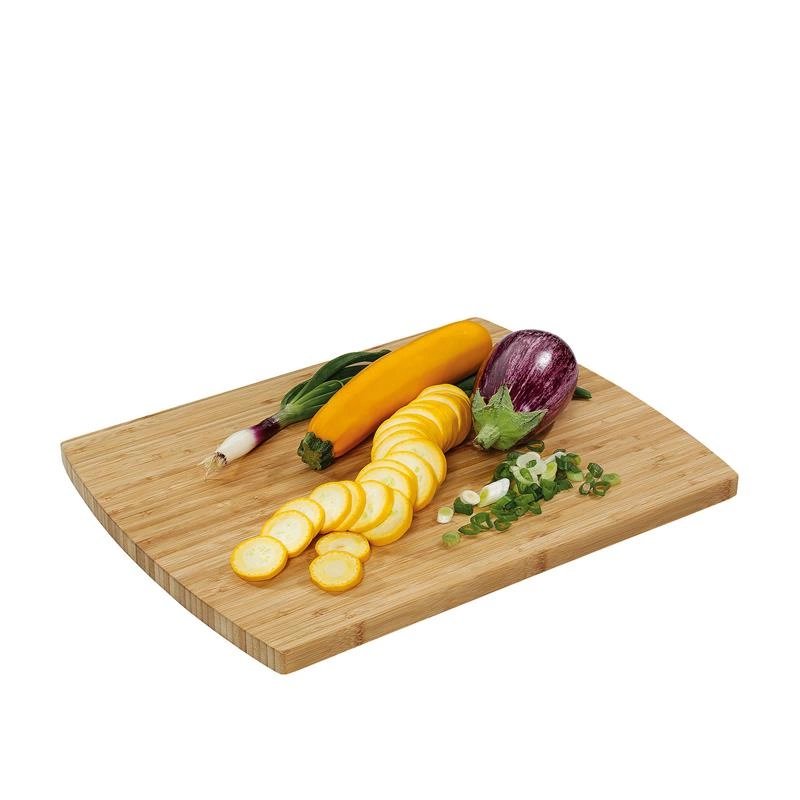 Zassenhaus - deska do krojenia z 2 tackami, bambus/stal nierdzewna, 46 x 35 x 8 cm Two