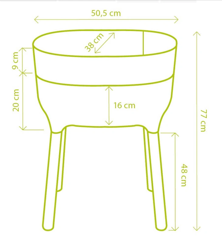 Urbalive - Kwietnik domowy 77 x 50 x 38 cm, kremowy