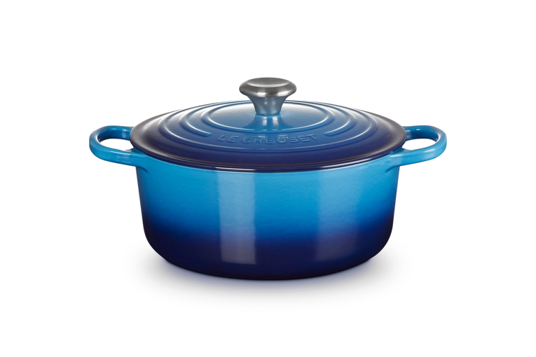 Le Creuset - brytfanna żeliwna emaliowana Signature okrągła 26 cm 5,3 l lazur