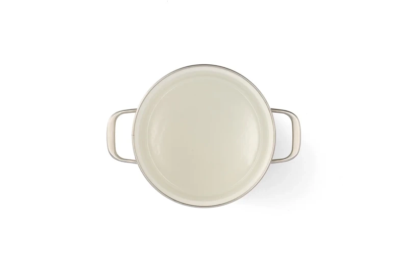 KitchenAid - Zestaw garnków emaliowanych 8 elementów Almond kremowy