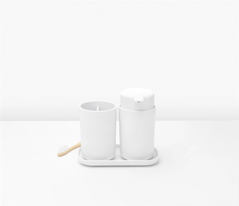 Brabantia - Zestaw akcesoriów łazienkowych 3 szt. ReNew biały